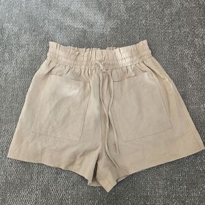 Avec Les Filles High Waist Tan Shorts